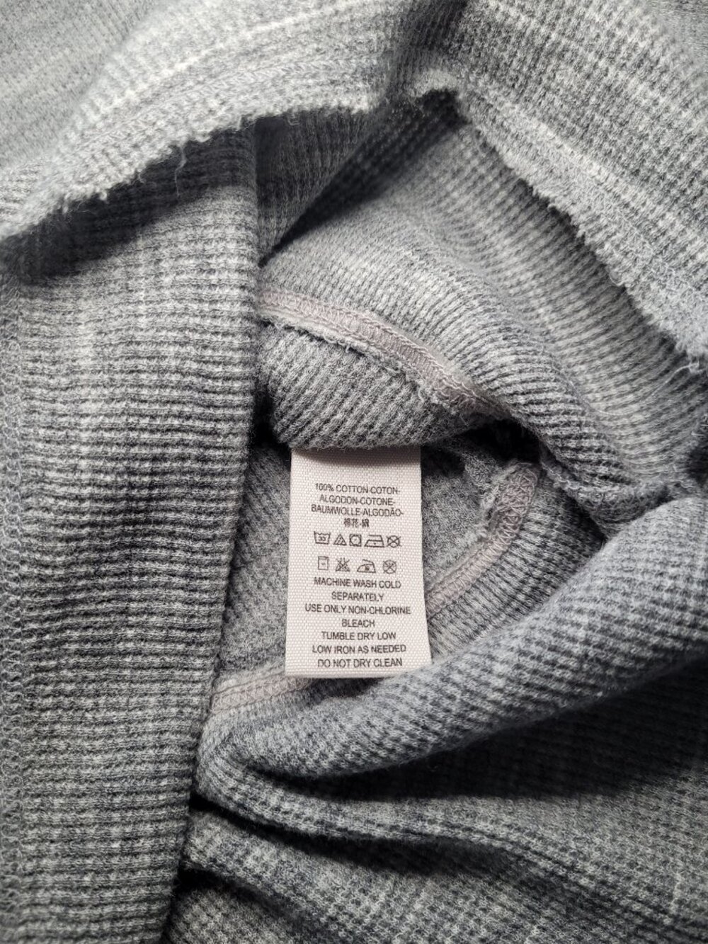FP We The Free Coastline Waffle Knit Peplum Henley Top Thermal Gray XS Boho - Picture 4 of 9